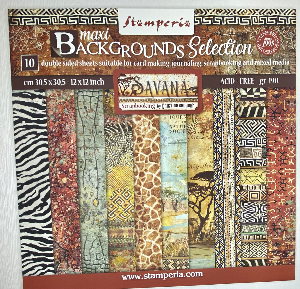 Stamperia Maxi Background Selection 12" x 12" Savana Collection