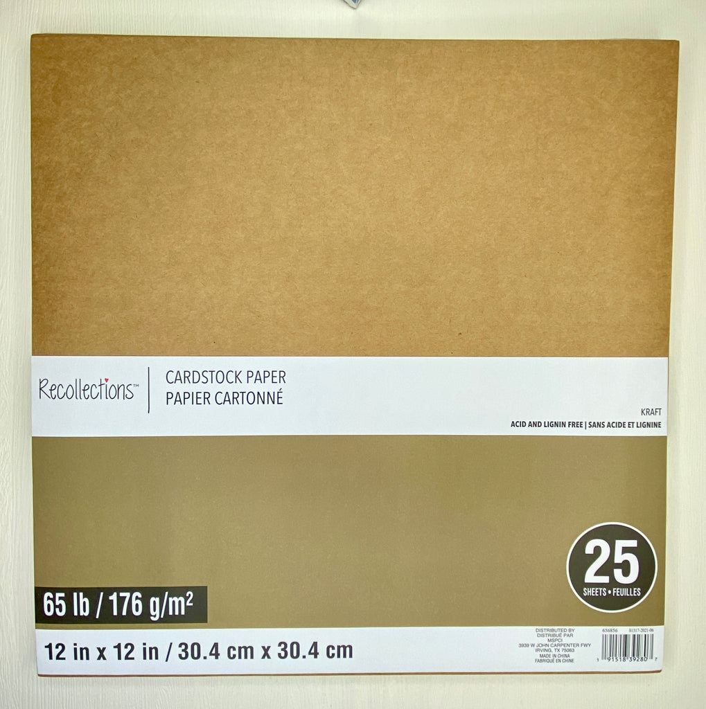 Kraft Brown Cardstock 12" x 12" 65lb 25 sheets/pkg